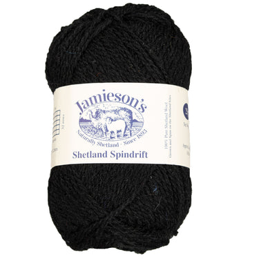 Jamieson's of Shetland Spindrift Yarn - 999 Black - Zoom Image