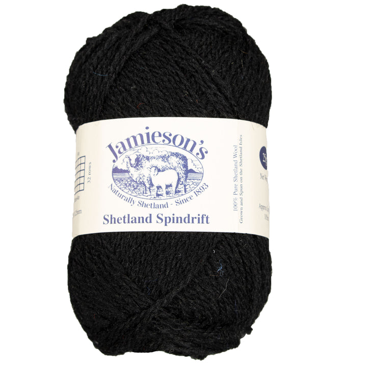 Jamieson's of Shetland Spindrift Yarn - 999 Black - Zoom Image