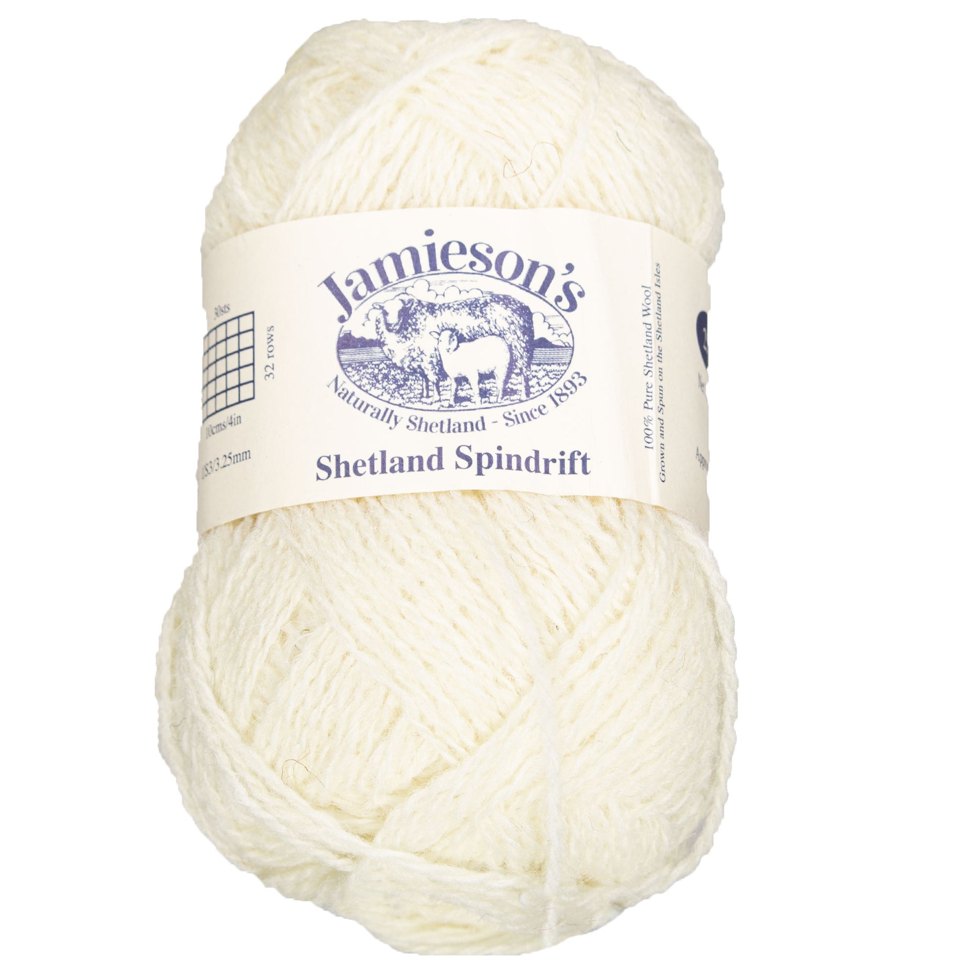 Jamieson's of Shetland Spindrift Yarn - 104 Natural White - Zoom Image
