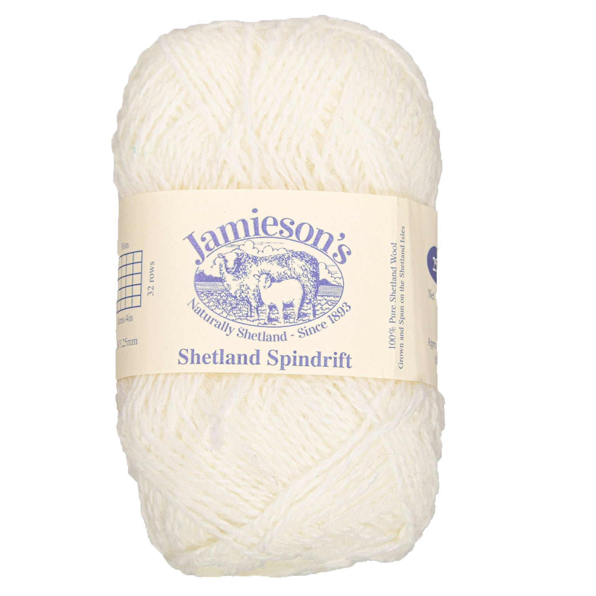 Jamieson's of Shetland Spindrift Yarn - 304 White - Zoom Image
