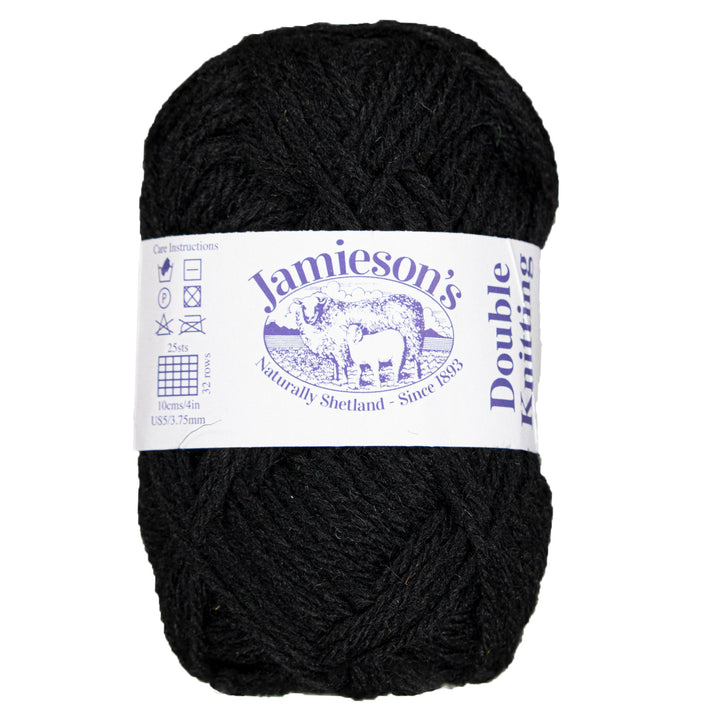 Jamieson's of Shetland Double Knitting Yarn - 999 Black - Zoom Image