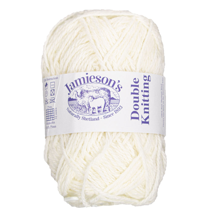 Jamieson's of Shetland Double Knitting Yarn - 304 White - Zoom Image
