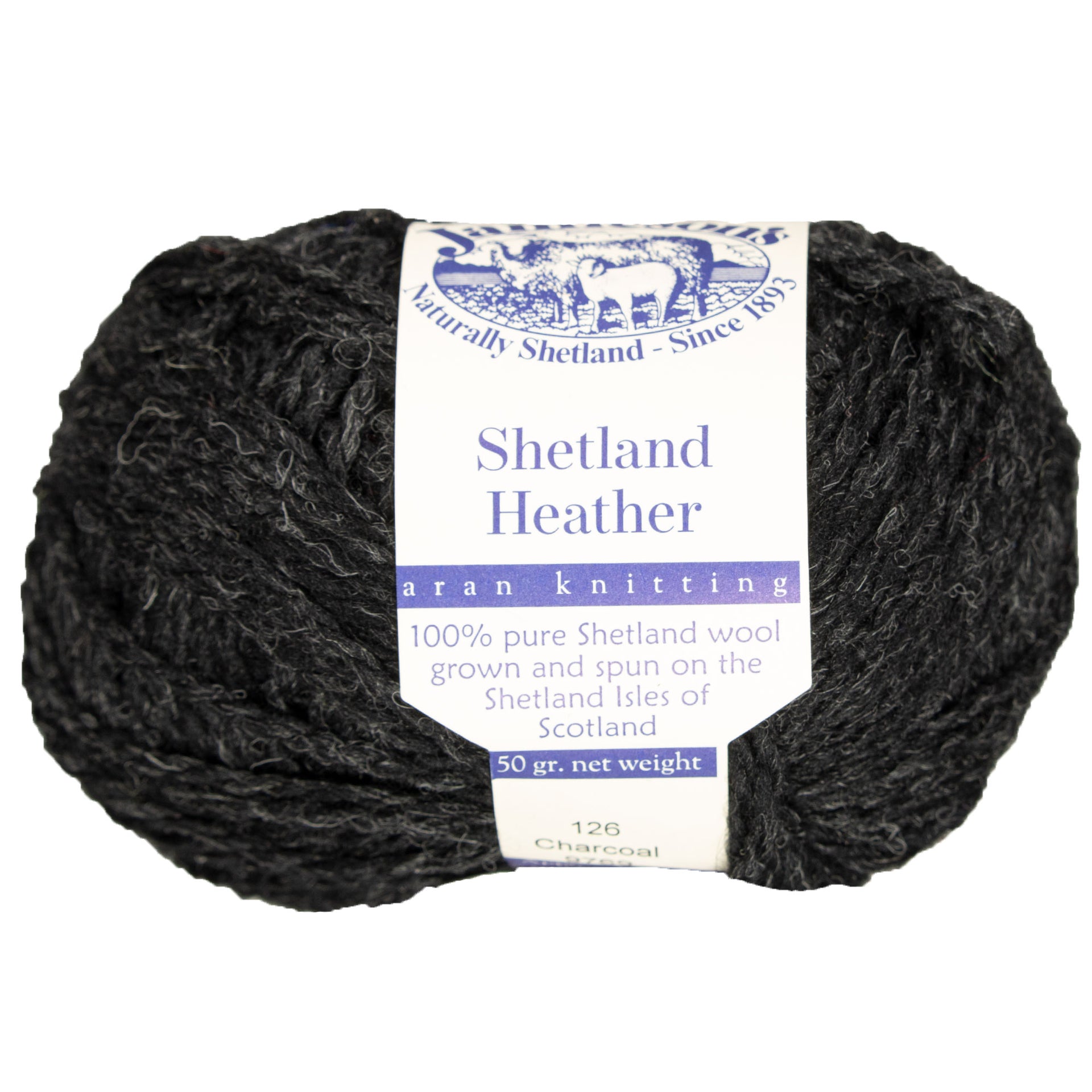 Jamieson's of Shetland Heather Aran Yarn - 126 Charcoal - Zoom Image
