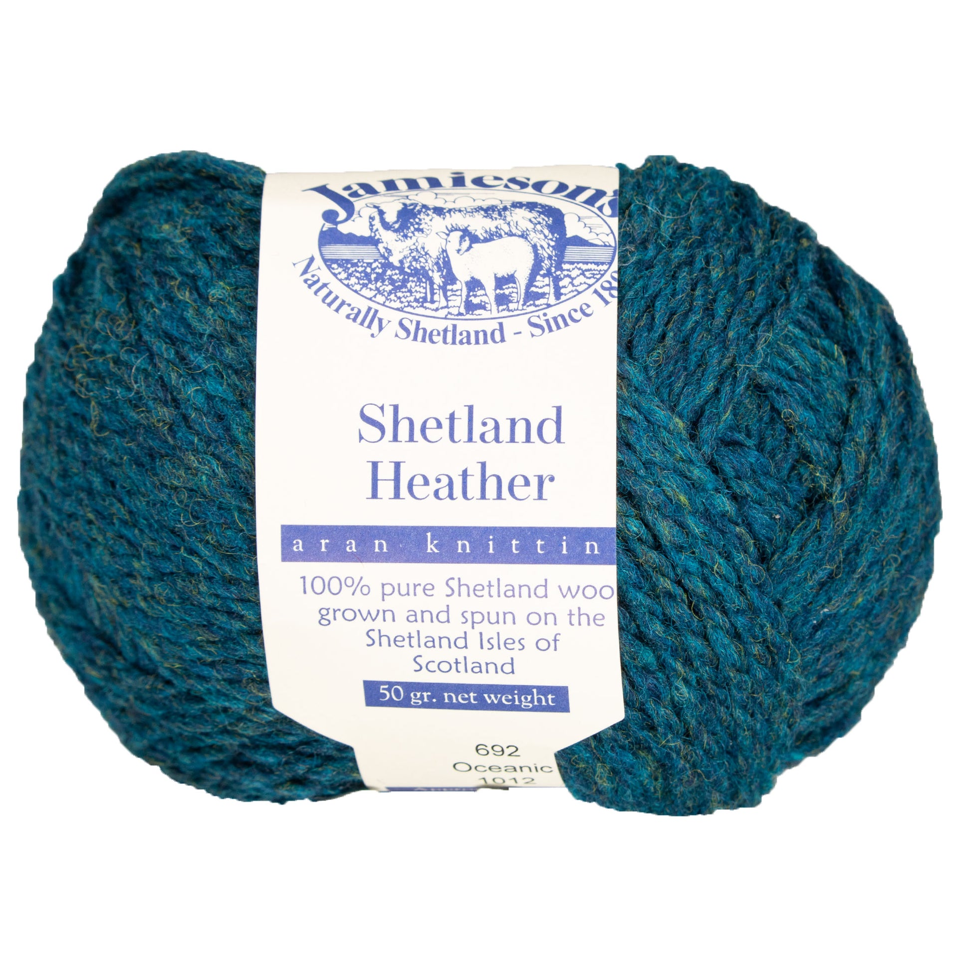 Jamieson's of Shetland Heather Aran Yarn - 692 Oceanic - Zoom Image
