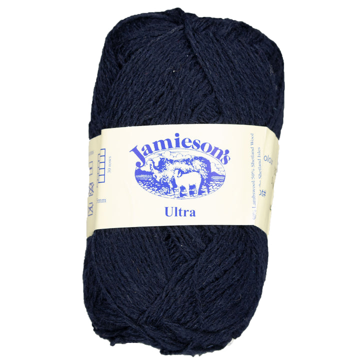 Jamieson's of Shetland Ultra Lace Weight Yarn - 730 Dark Navy - Zoom Image