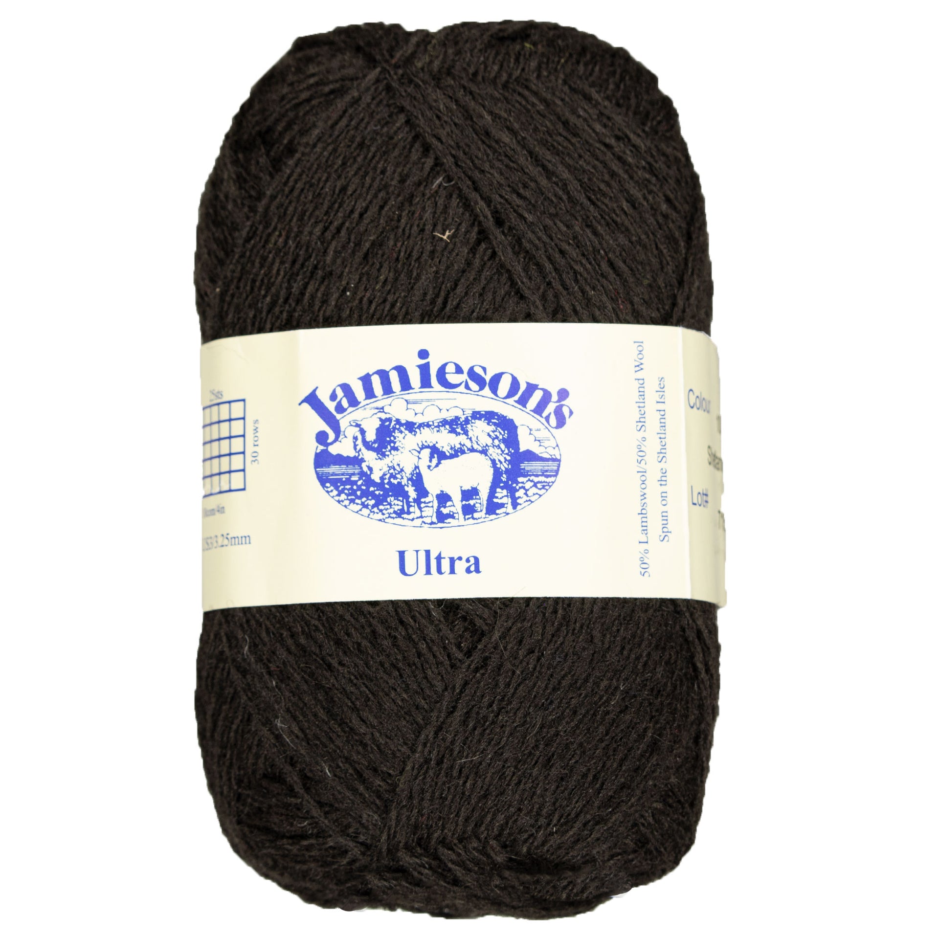 Jamieson's of Shetland Ultra Lace Weight Yarn - 101 Shetland Black - Zoom Image
