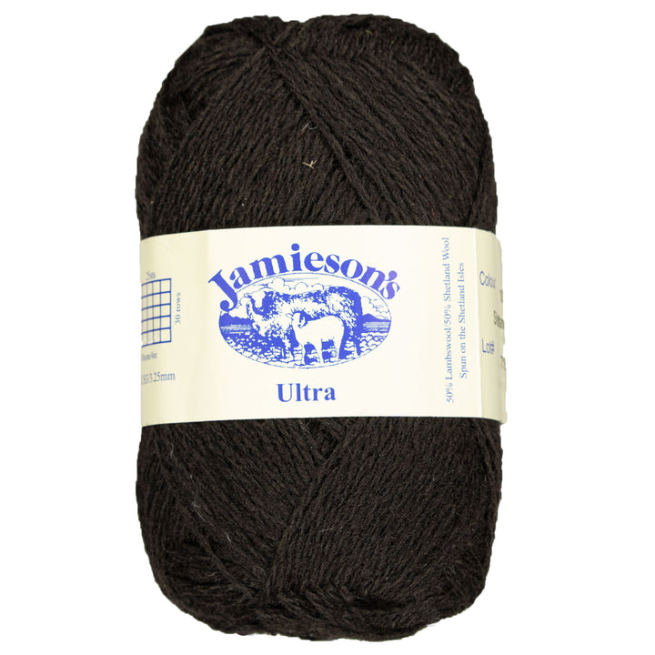 Jamieson's of Shetland Ultra Lace Weight Yarn - 101 Shetland Black - Zoom Image