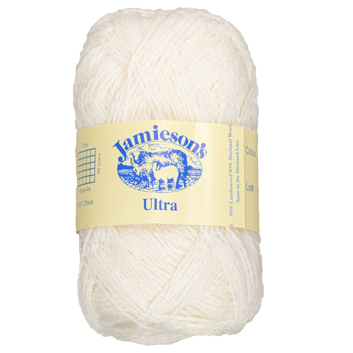 Jamieson's of Shetland Ultra Lace Weight Yarn - 304 White - Zoom Image