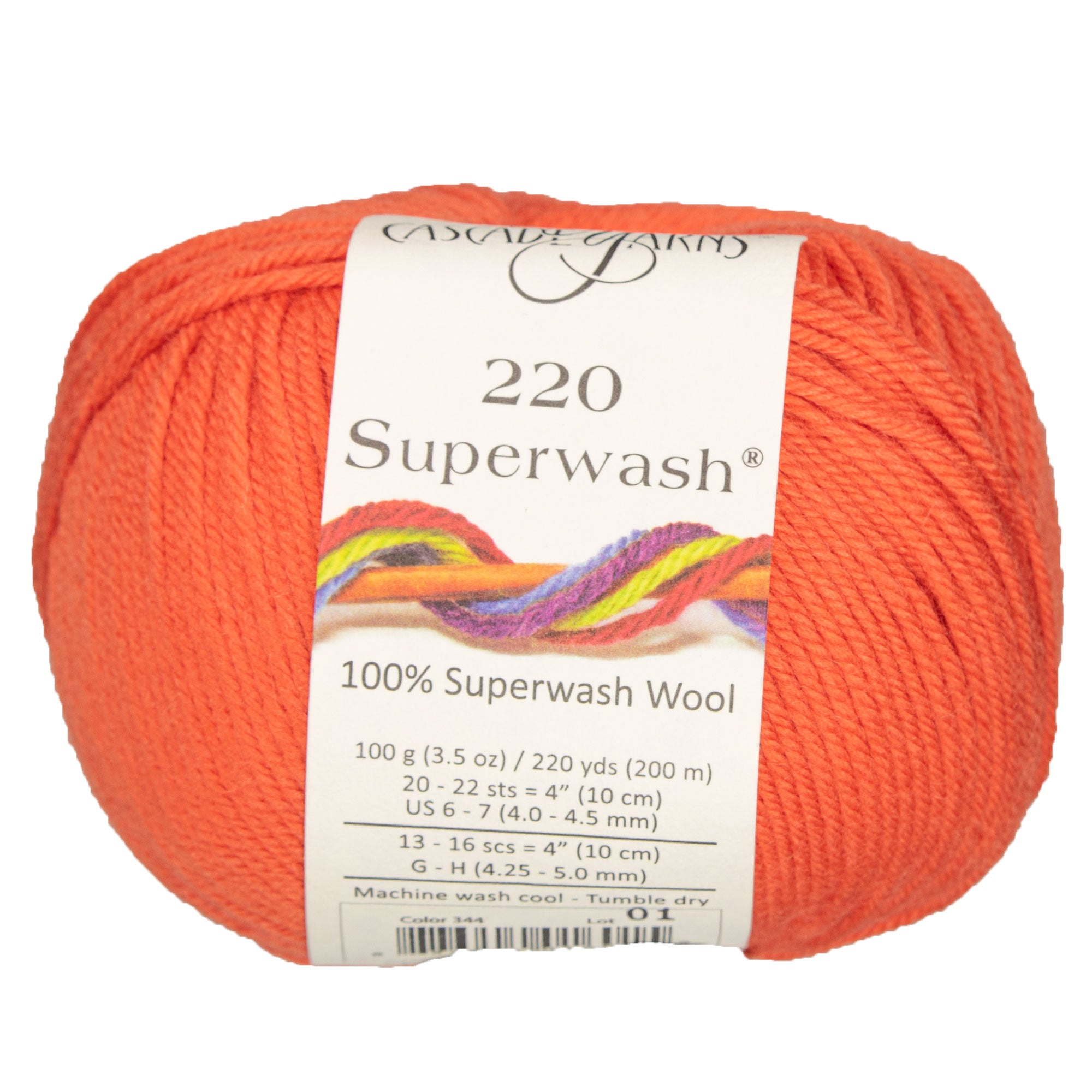 Cascade Yarns 220 Superwash Yarn - 0344 Cherry Tomato - Zoom Image
