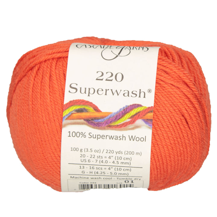 Cascade Yarns 220 Superwash Yarn - 0344 Cherry Tomato - Zoom Image