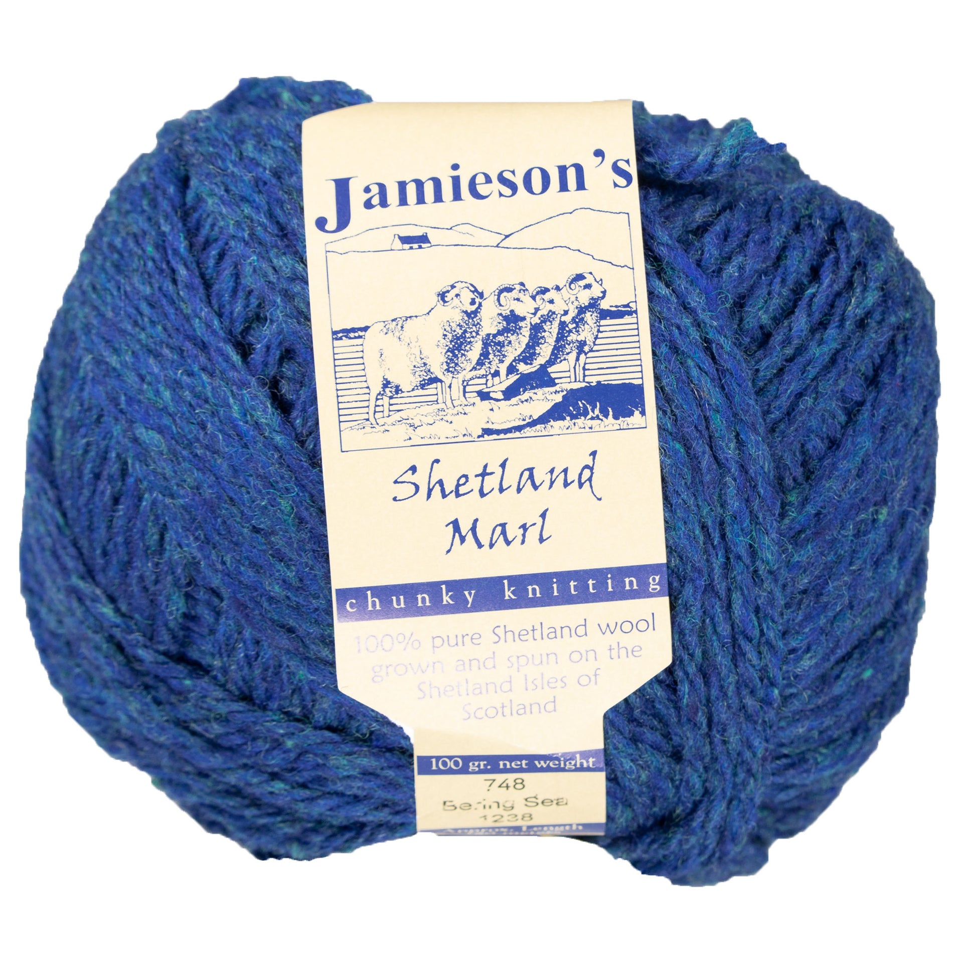 Jamieson's of Shetland Marl Chunky Yarn - 748 Bering Sea - Zoom Image
