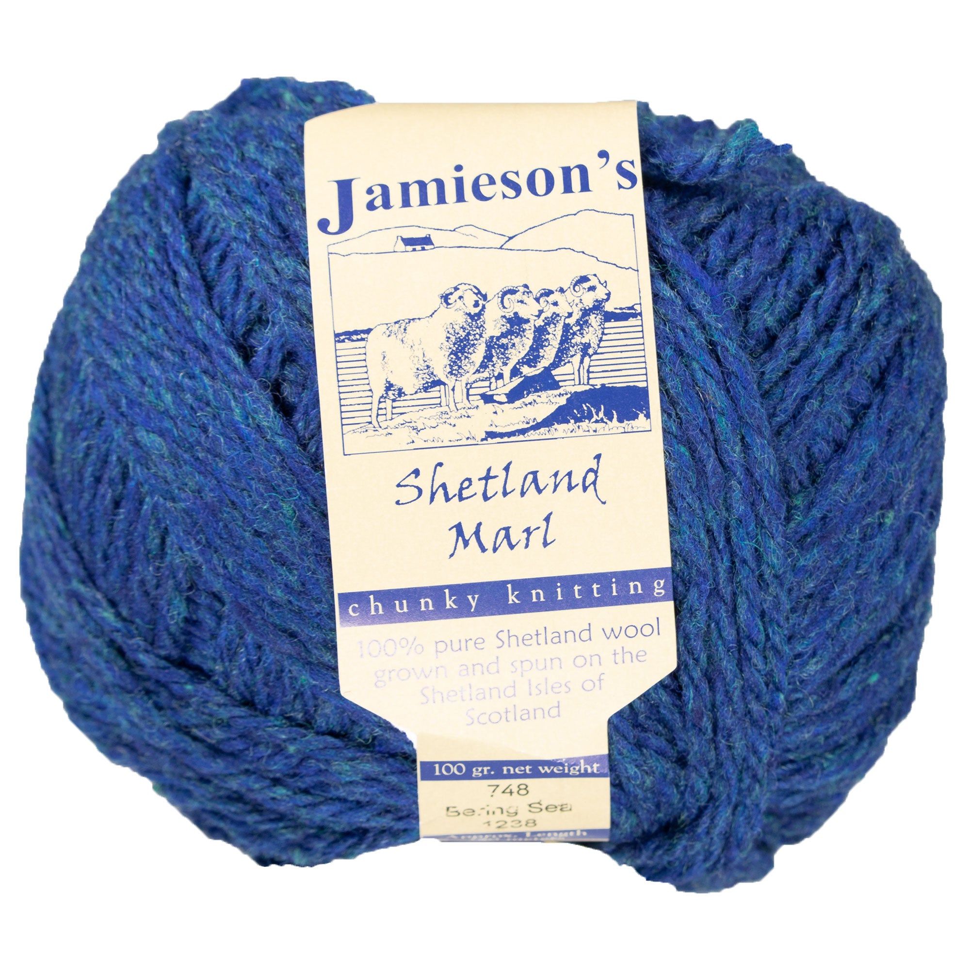 Jamieson's of Shetland Marl Chunky Yarn - 748 Bering Sea - Zoom Image