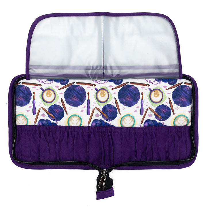 della Q Chicken Boots Interchangeable Needle Case - Coffee and Yarn Purple - Extra Image