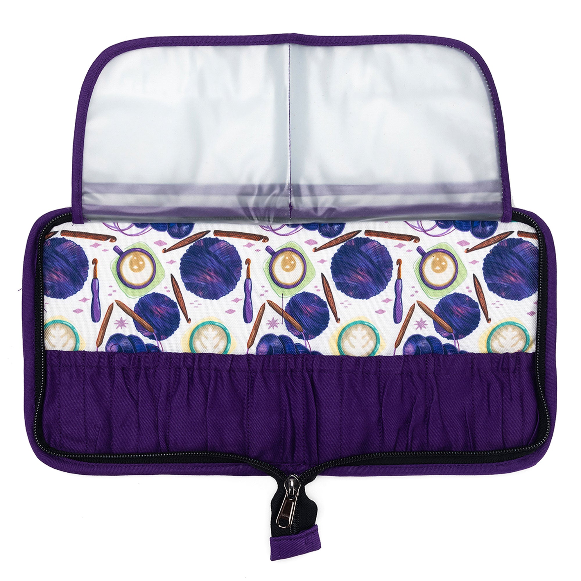della Q Chicken Boots Interchangeable Needle Case - Coffee and Yarn Purple - Zoom Image