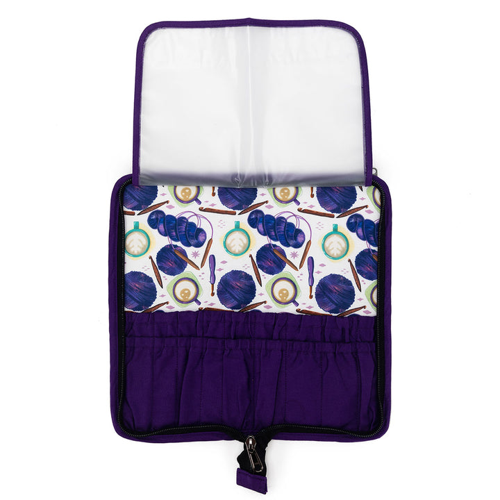 della Q Chicken Boots DPN/Crochet Hook Case - Coffee and Yarn Purple - Extra Image
