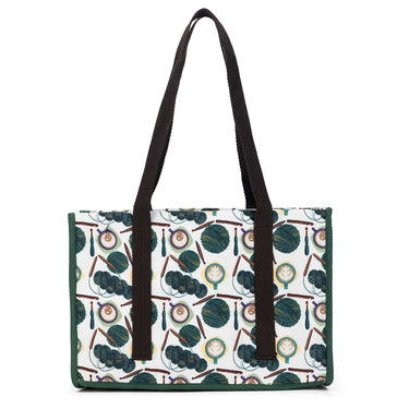 della Q Chicken Boots Project Bag - Coffee and Yarn Green - Zoom Image