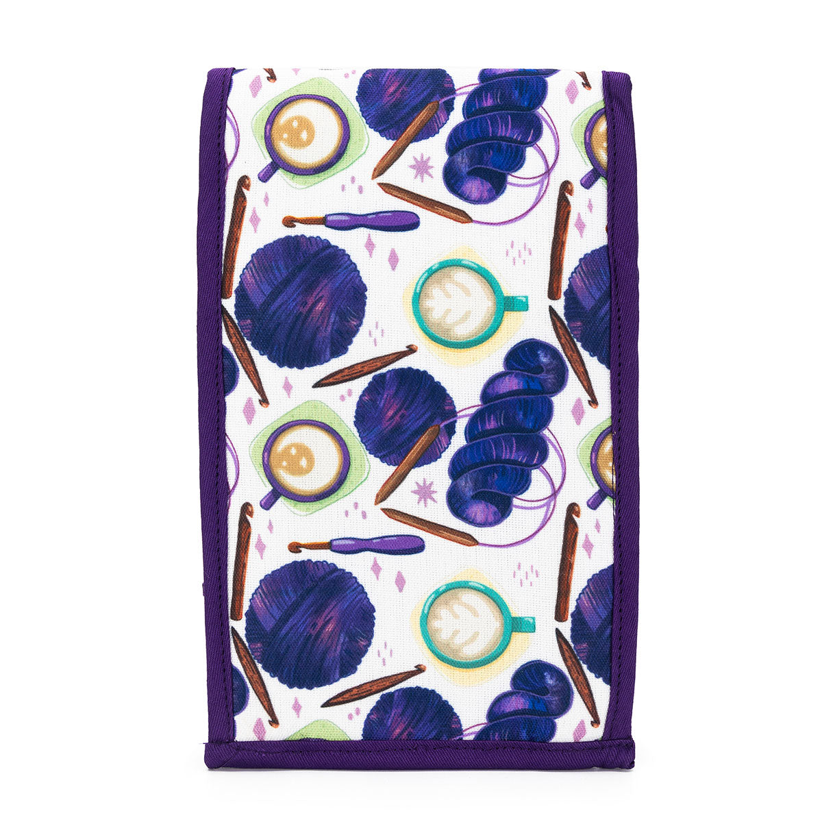 della Q Chicken Boots Accordion Circular Needle Pouch - Coffee and Yarn Purple - Extra Image