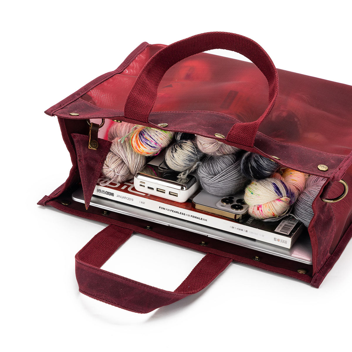 della Q Maker's Mesh Tote - Red - Extra Image