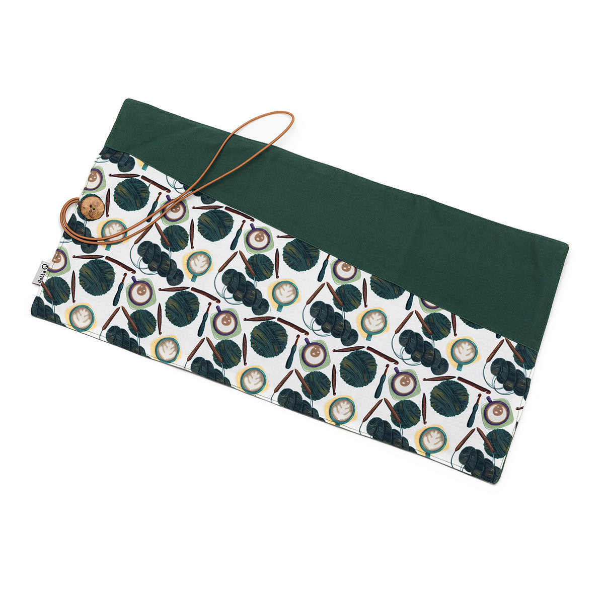 della Q Double Point Roll - 158-1 - Fabric Print Collection - Coffee and Yarn Purple - Extra Image