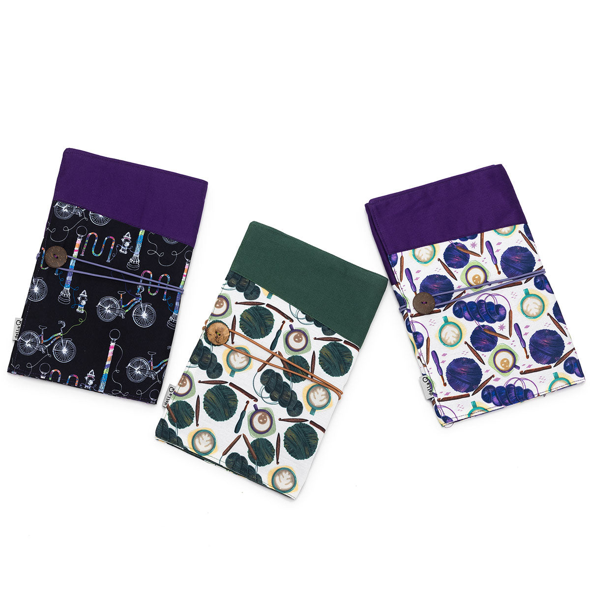 della Q Double Point Roll - 158-1 - Fabric Print Collection - Coffee and Yarn Purple - Extra Image