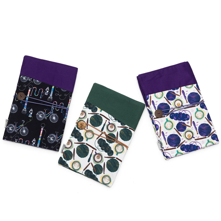 della Q Double Point Roll - 158-1 - Fabric Print Collection - Coffee and Yarn Purple - Extra Image