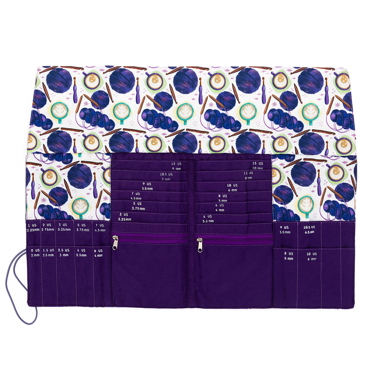 della Q DPN + Circular Case - 1136-1 - Fabric Print Collection - Coffee and Yarn Purple - Extra Image
