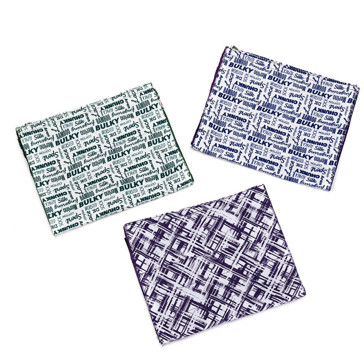 della Q Hanging Circular Needle Organizer - 142-1 - Fabric Print Collection - Coffee and Yarn Purple - Extra Image