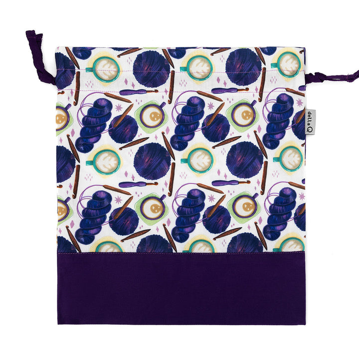 della Q Small Eden Project Bag - 115-1 - Fabric Print Collection - Coffee and Yarn Green - Extra Image