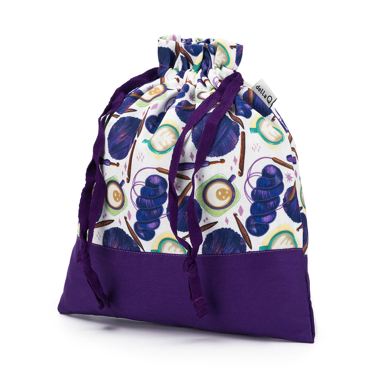 della Q Small Eden Project Bag - 115-1 - Fabric Print Collection - Coffee and Yarn Green - Extra Image