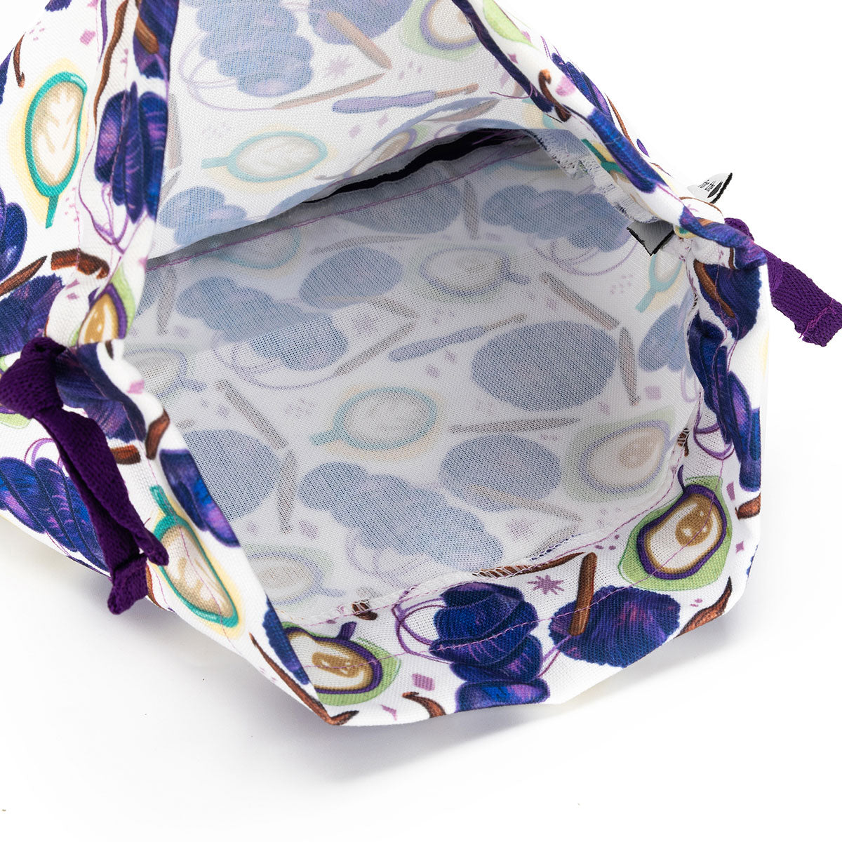 della Q Small Eden Project Bag - 115-1 - Fabric Print Collection - Coffee and Yarn Green - Extra Image