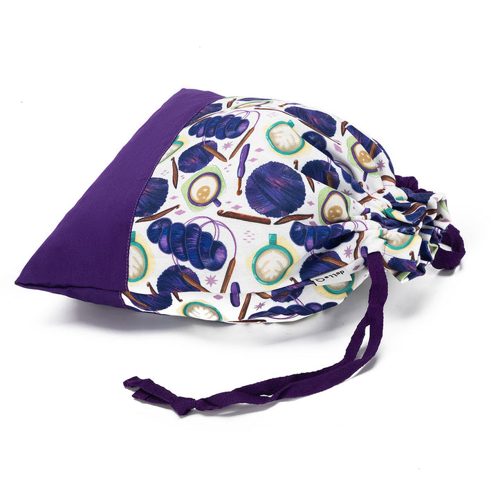della Q Small Eden Project Bag - 115-1 - Fabric Print Collection - Coffee and Yarn Green - Extra Image
