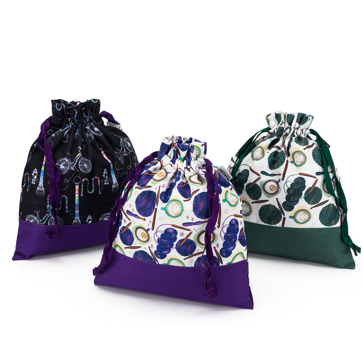 della Q Small Eden Project Bag - 115-1 - Fabric Print Collection - Coffee and Yarn Green - Extra Image