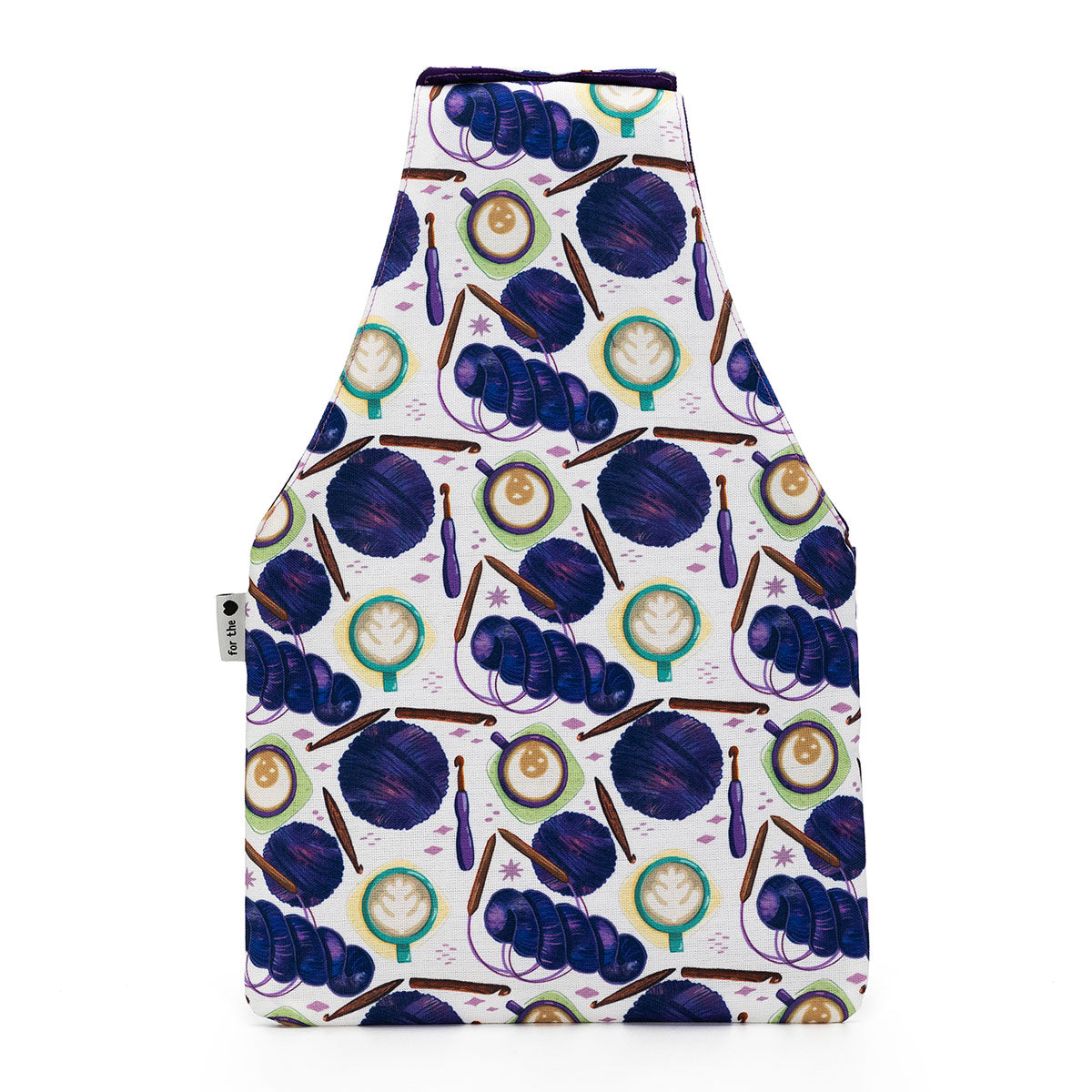 della Q Nora Wrist Bag - 1300-1 - Fabric Print Collection - Coffee and Yarn Green - Extra Image