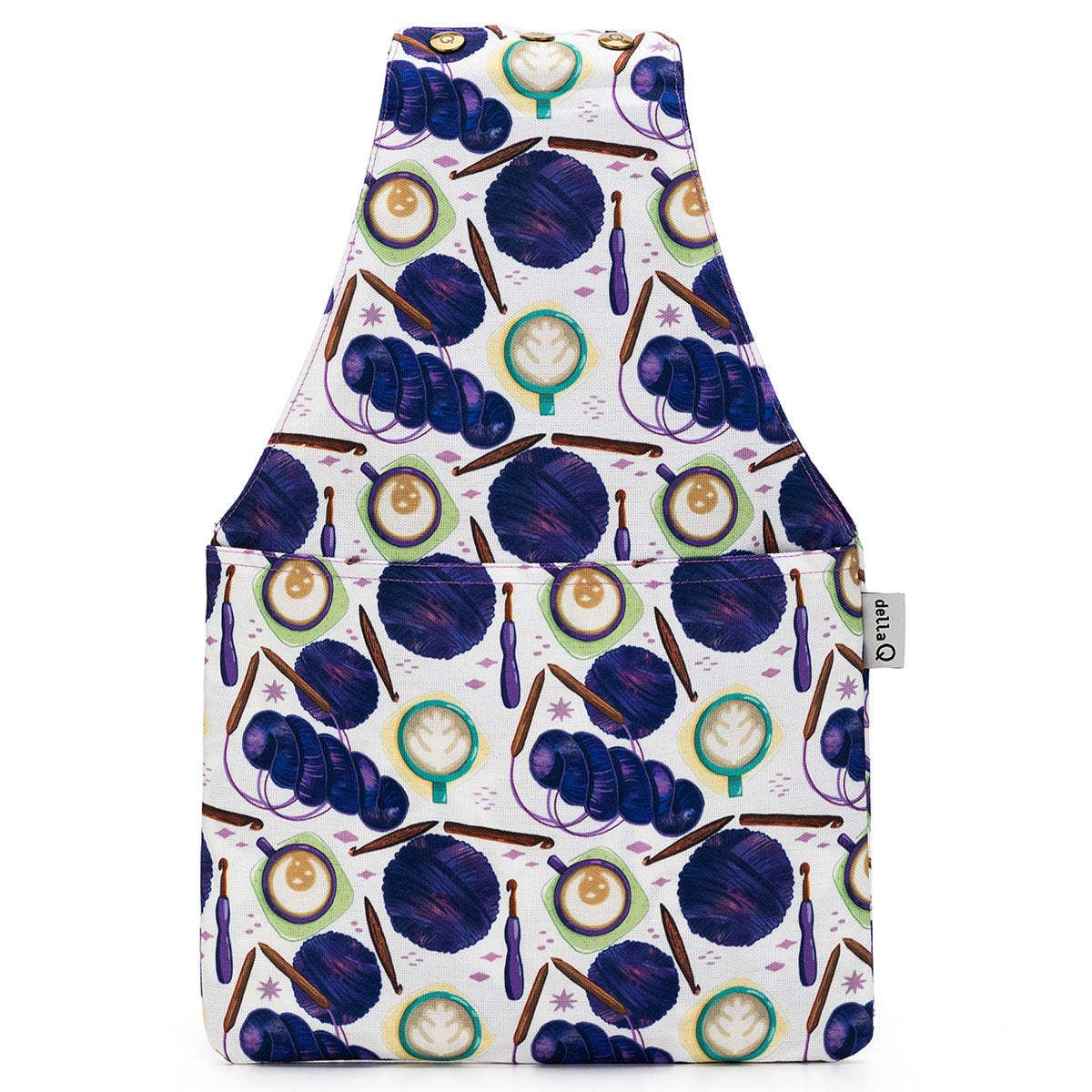 della Q Nora Wrist Bag - 1300-1 - Fabric Print Collection - Coffee and Yarn Purple - Extra Image
