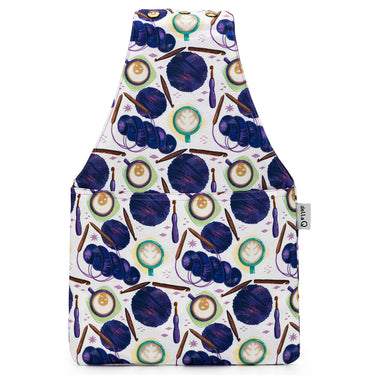 della Q Nora Wrist Bag - 1300-1 - Fabric Print Collection - Coffee and Yarn Purple - Zoom Image