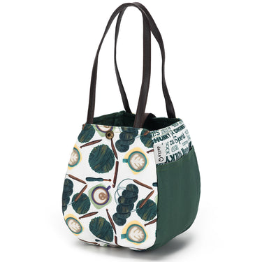 della Q Rosemary - 220-1 - Fabric Print Collection - Coffee and Yarn Green - Zoom Image