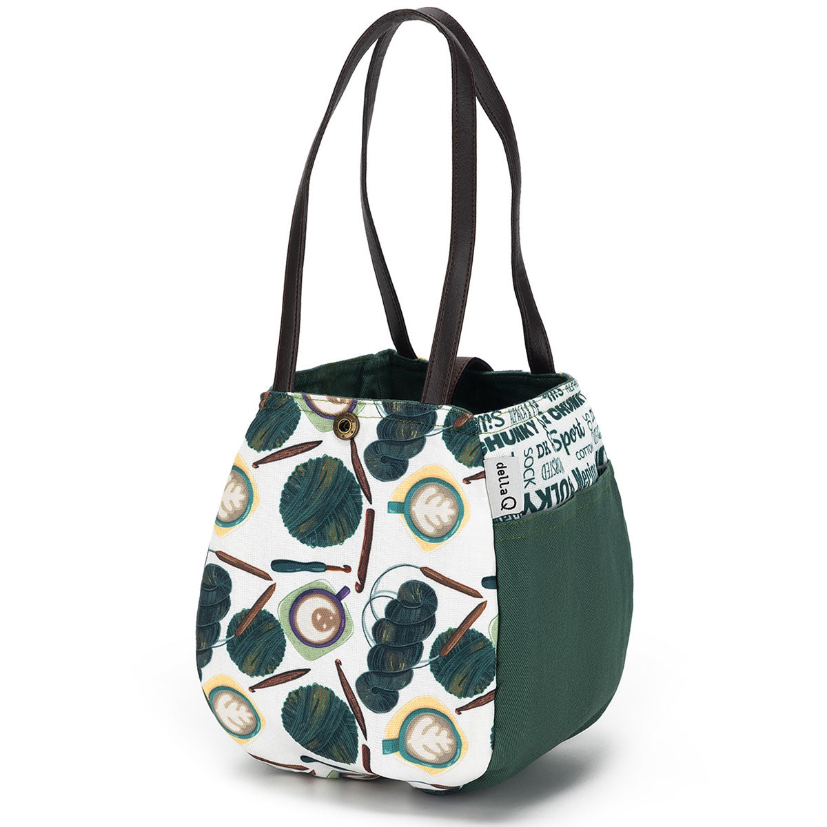 della Q Rosemary - 220-1 - Fabric Print Collection - Coffee and Yarn Green - Extra Image