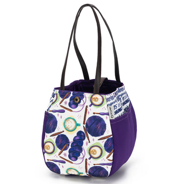 della Q Rosemary - 220-1 - Fabric Print Collection - Coffee and Yarn Purple - Zoom Image