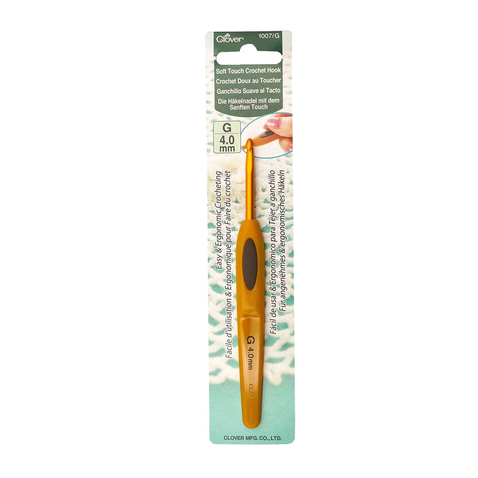 Clover Soft Touch Crochet Hooks - Aluminum Needles - Size G (4.00mm) - Zoom Image
