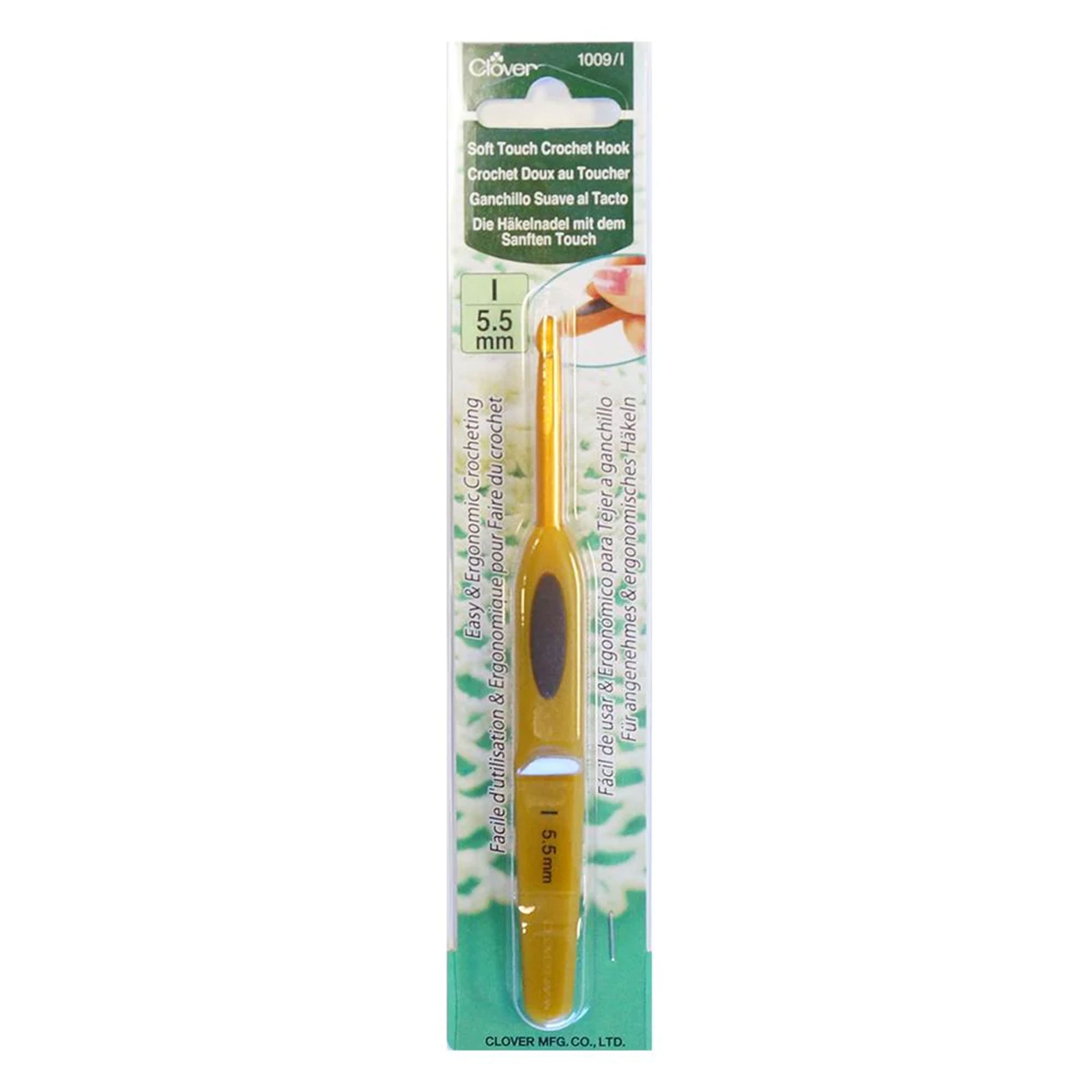 Clover Soft Touch Crochet Hooks - Aluminum Needles - Size I (5.5mm) - Zoom Image

