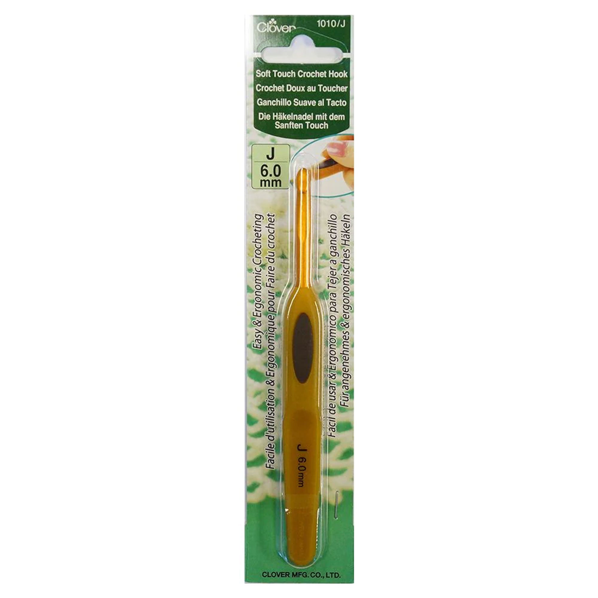 Clover Soft Touch Crochet Hooks - Aluminum Needles - Size J (6.00mm) - Zoom Image