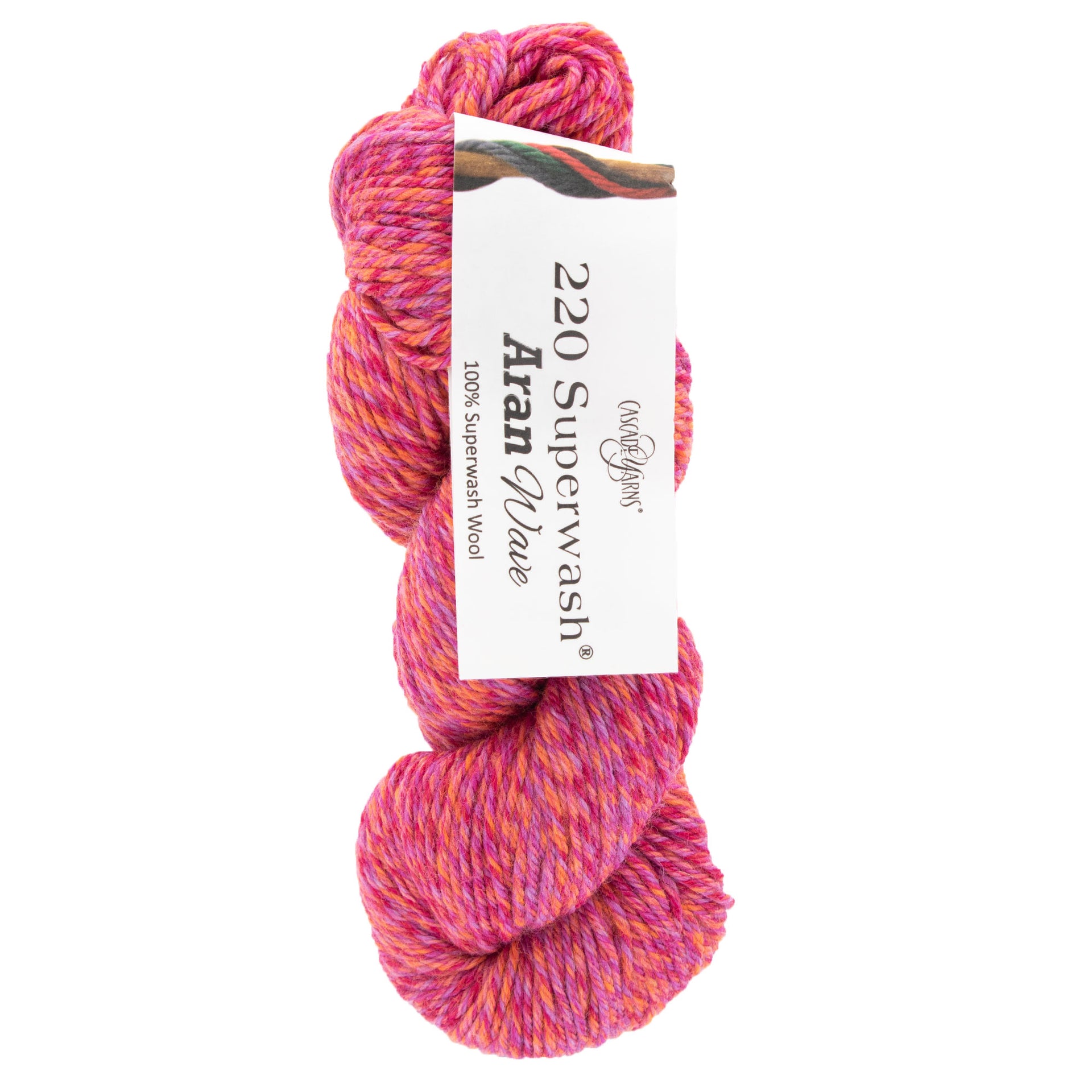 Cascade Yarns 220 Superwash Aran Wave Yarn - 126 Wildberry Sorbet - Zoom Image
