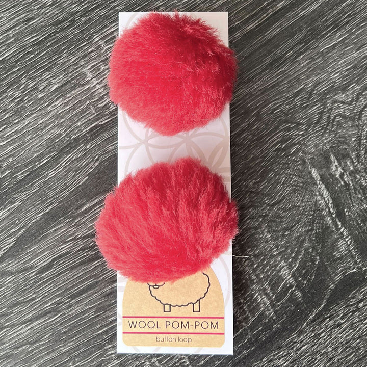Ikigai Fiber Wool Pom Poms - Red Wool Pom 6cm - Zoom Image
