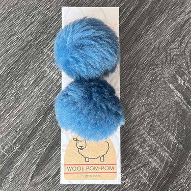Ikigai Fiber Wool Pom Poms - Blue Wool Pom 6cm - Zoom Image