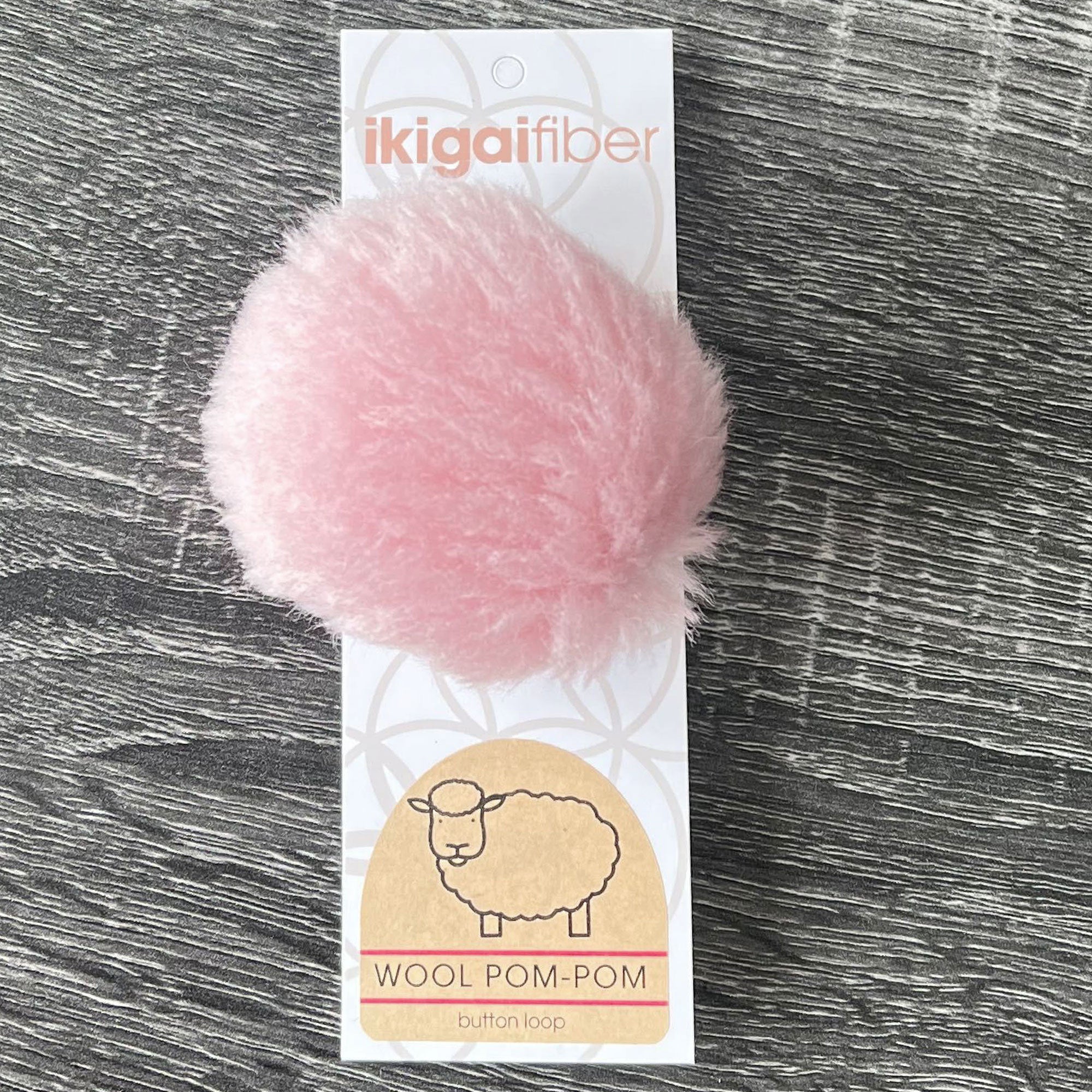 Ikigai Fiber Wool Pom Poms - Pink Wool Pom 8cm - Zoom Image