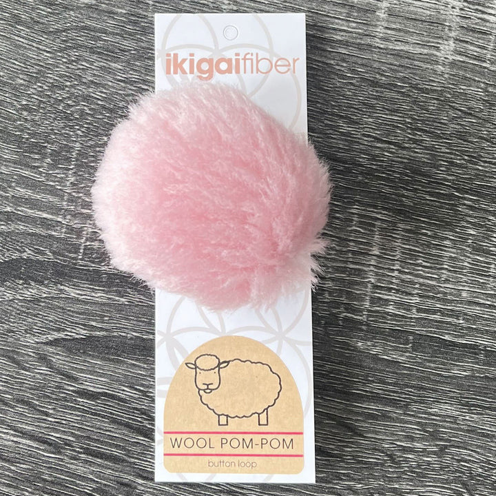 Ikigai Fiber Wool Pom Poms - Pink Wool Pom 8cm - Zoom Image