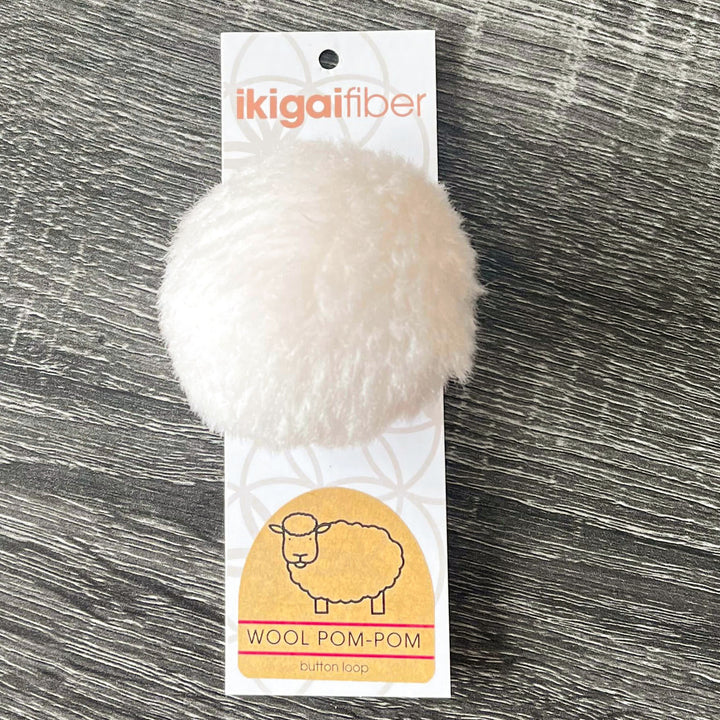 Ikigai Fiber Wool Pom Poms - Oat Wool Pom 8cm - Zoom Image