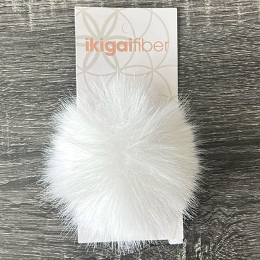 Ikigai Fiber Faux Luxe Pom Poms - Med Lux White - Zoom Image