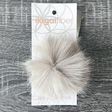 Ikigai Fiber Faux Luxe Pom Poms - Med Lux Grey - Zoom Image