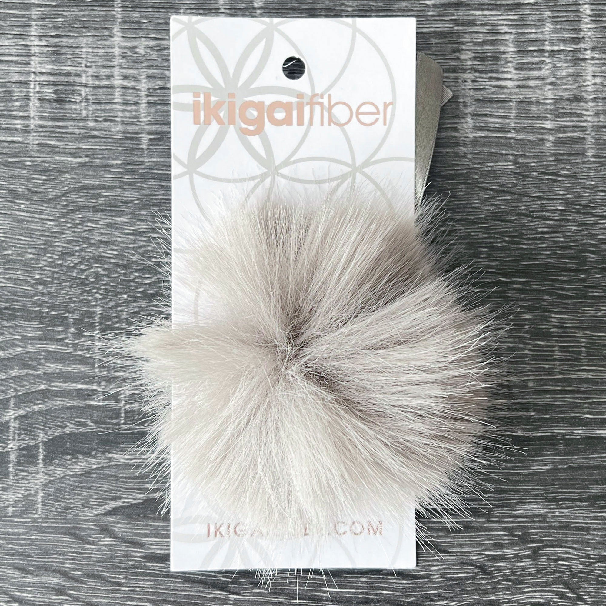 Ikigai Fiber Faux Luxe Pom Poms - Med Lux Grey - Zoom Image